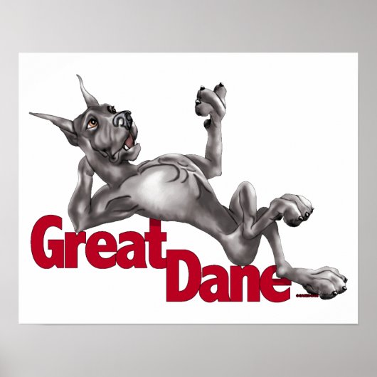 Great Dane Laid Back Black Poster (Voorkant)