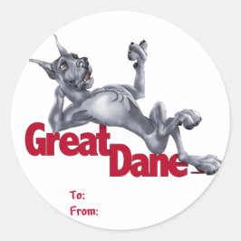 Great Dane Laid Back Blue Ronde Sticker