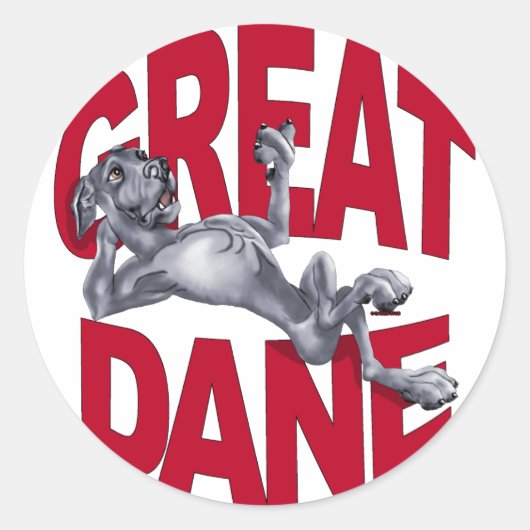 Great Dane Laid Back Blue UC Ronde Sticker (Voorkant)