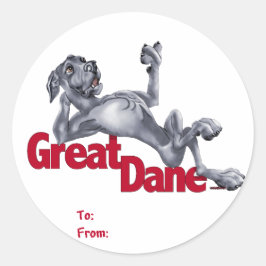Great Dane Laid Back Blue UC Ronde Sticker
