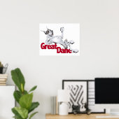 Great Dane Laid Back Harlequin Poster (Thuiskantoor)