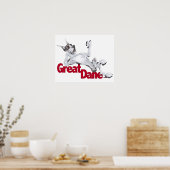 Great Dane Laid Back Harlequin Poster (Keuken)