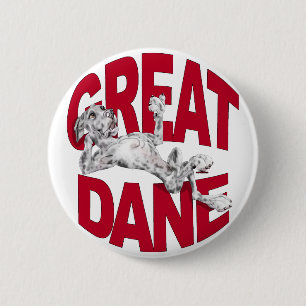 Great Dane Laid Back Merle UC Ronde Button 5,7 Cm