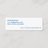 Great Dane lichtblauw  Mini Visitekaartje (Achterkant)