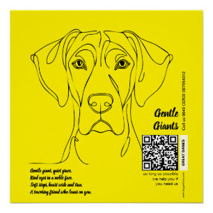 Great Dane Lijn Kunst Poster