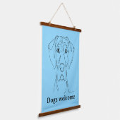Great Dane lijntekening Hangend Wandkleed (Gebogen)
