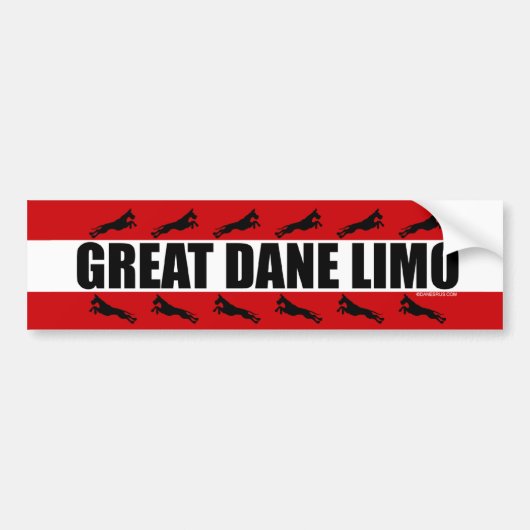 Great Dane Limo-driver Bumpersticker (Voorkant)