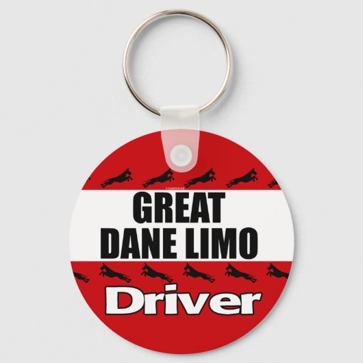 Great Dane Limo-driver Sleutelhanger (Voorkant)