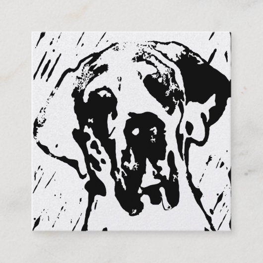 Great Dane Linoprint Klantenkaartje (Voorkant)