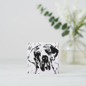 Great Dane Linoprint Klantenkaartje (Staand voorkant)