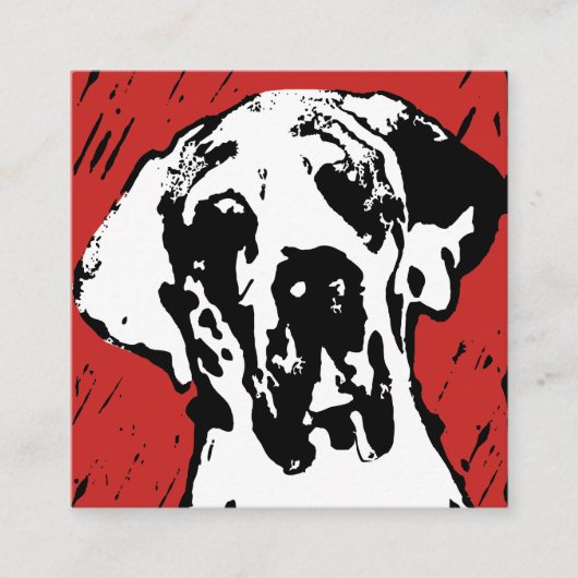 Great Dane Linoprint Klantenkaartje (Voorkant)