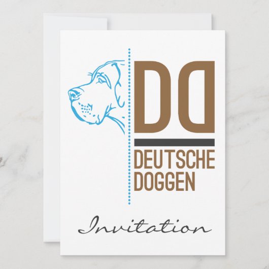 Great Dane Logo Line Kaart (Voorkant)