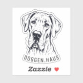 Great Dane Logo Stijl Sticker (Vel)
