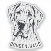 Great Dane Logo Stijl Sticker (Voorkant)