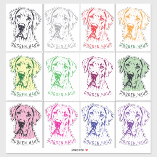 Great Dane Logo Stijlblad van Sticker (Vel)