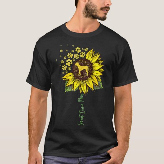 Great Dane Mam Sunflower Great Dane Lover Gifts Do T-shirt (Voorkant)