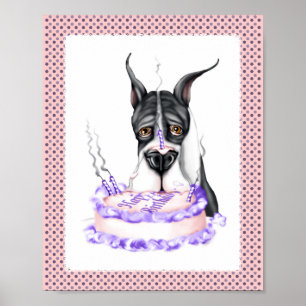 Great Dane Mantel Verjaardagstaart Poster