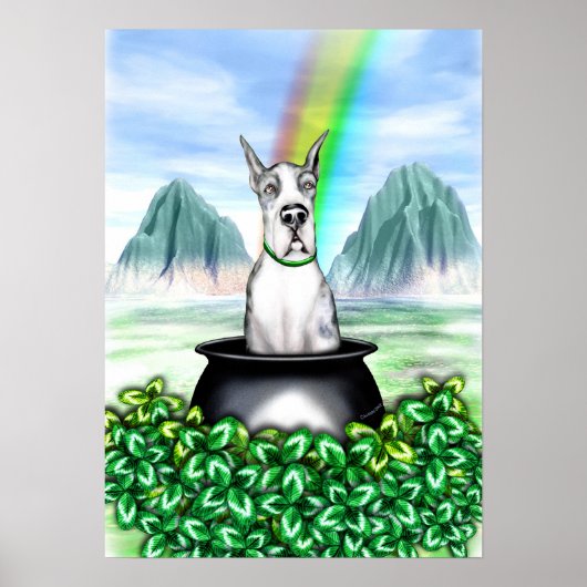 Great Dane Merle B Pot O Gold Poster (Voorkant)