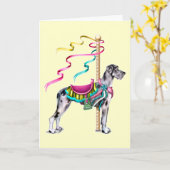 Great Dane Merle Carousel UC - Gepersonaliseerd Kaart (Gele Bloem)