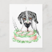 Great Dane Merle UC Birthday Cake Briefkaart (Voorkant)