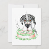 Great Dane Merle UC Birthday Cake Kaart (Voorkant)
