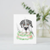 Great Dane Merle UC Birthday Cake Kaart (Staand voorkant)