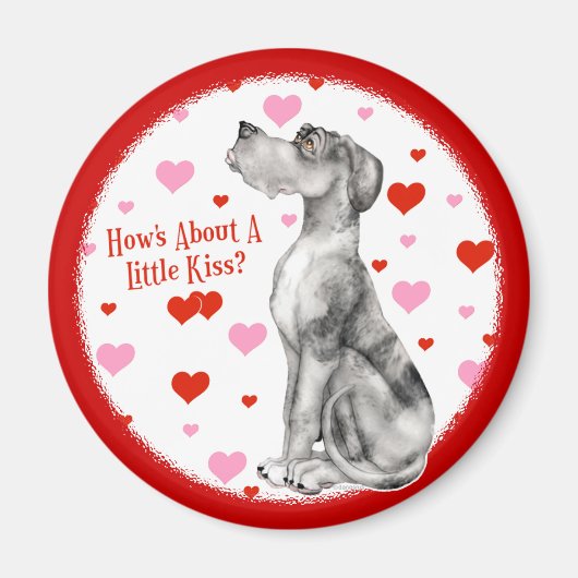 Great Dane Merle UC Kiss Magnet (Voorkant)