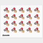 Great Dane met een rode bouwhelm Vierkante Sticker (Vel)