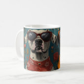 Great Dane Met Hart Rozen Valentijnsdag Koffiemok (Voorkant links)