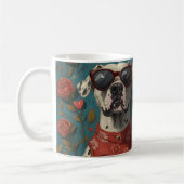 Great Dane Met Hart Rozen Valentijnsdag Koffiemok (Links)