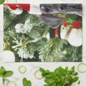 Great Dane met Kerstboom Geschenkdozen Kerstman Ho Theedoek (Gevouwen)