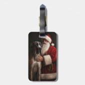 Great Dane met Kerstman Feestelijke Kerstmis Bagagelabel (Achterkant verticaal)