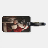 Great Dane met Kerstman Feestelijke Kerstmis Bagagelabel (Achterkant horizontaal)