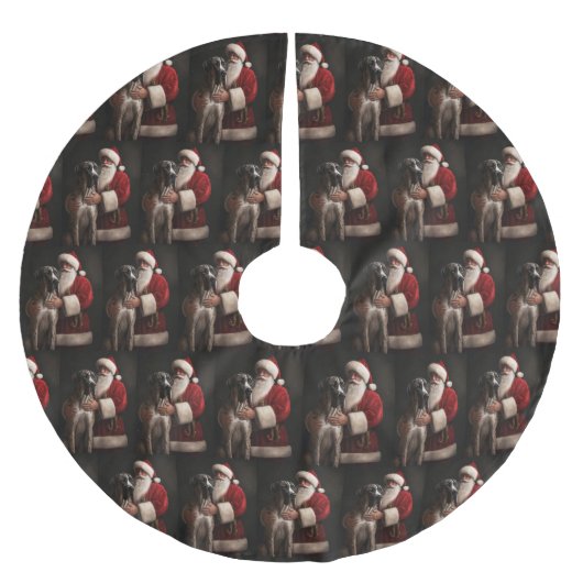 Great Dane met Kerstman Festieve Kerst Kerstboom Rok (Voorkant)