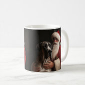 Great Dane met Kerstman Festive Kerstmis Koffiemok (Voorkant rechts)