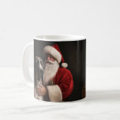 Great Dane met Kerstman Festive Kerstmis Koffiemok (Voorkant links)