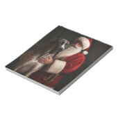 Great Dane met Kerstman Festive Kerstmis Notitieblok (Linkerzijde)