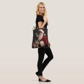 Great Dane met Kerstman Festive Kerstmis Tote Bag (Op model)
