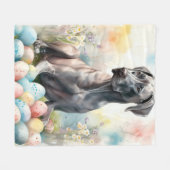 Great Dane met Pasen Eieren Fleece Deken (Voorkant (Horizontaal))