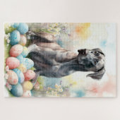 Great Dane met Pasen Eieren Legpuzzel (Horizontaal)