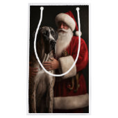 Great Dane met Sinterklaas Festive Kerst Klein Cadeauzakje (Voorkant)
