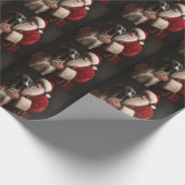 Great Dane met Sinterklaas Festive Kerstmis Cadeaupapier (Hoek)