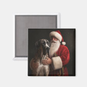 Great Dane met Sinterklaas Festive Kerstmis Magneet (Voorkant / Achterkant)