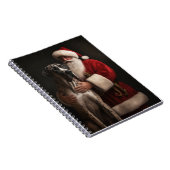 Great Dane met Sinterklaas Festive Kerstmis Notitieboek (Rechterzijde)