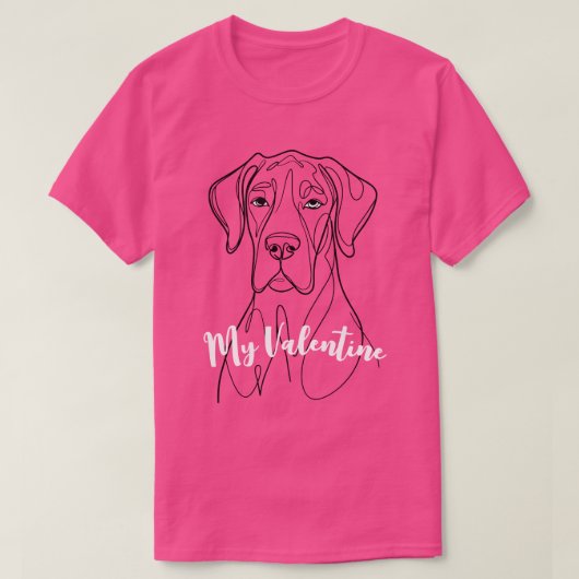 Great Dane minimale lijn  T-shirt (Design voorkant)