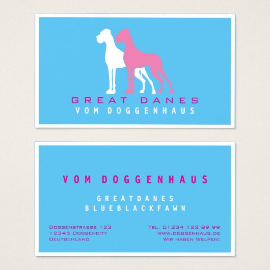 Great Dane minimale schoonheid Visitekaartje (Voorkant /achterkant)