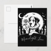 Great Dane "Moonlight LOVE" Briefkaart (Voorkant / Achterkant)