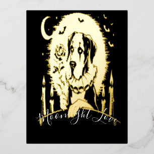Great Dane "Moonlight LOVE Folie Feestdagen Briefkaart