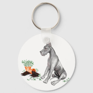 Great Dane Naughty Pup Black Sleutelhanger