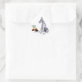 Great Dane Naughty Pup Blue Ronde Sticker (Tas)